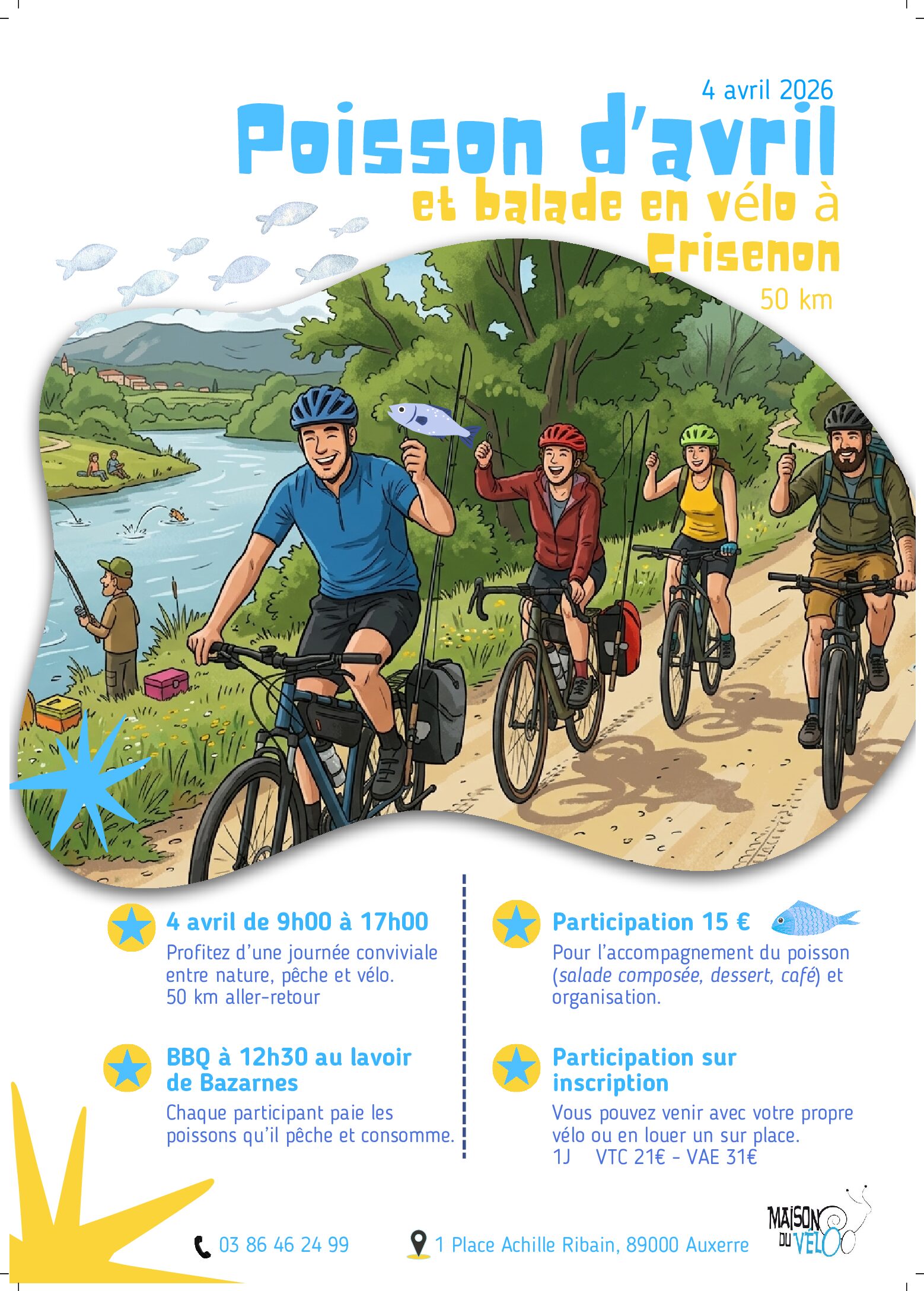 Balade à vélo et pêche à Crisenon - samedi 11 avril 2026